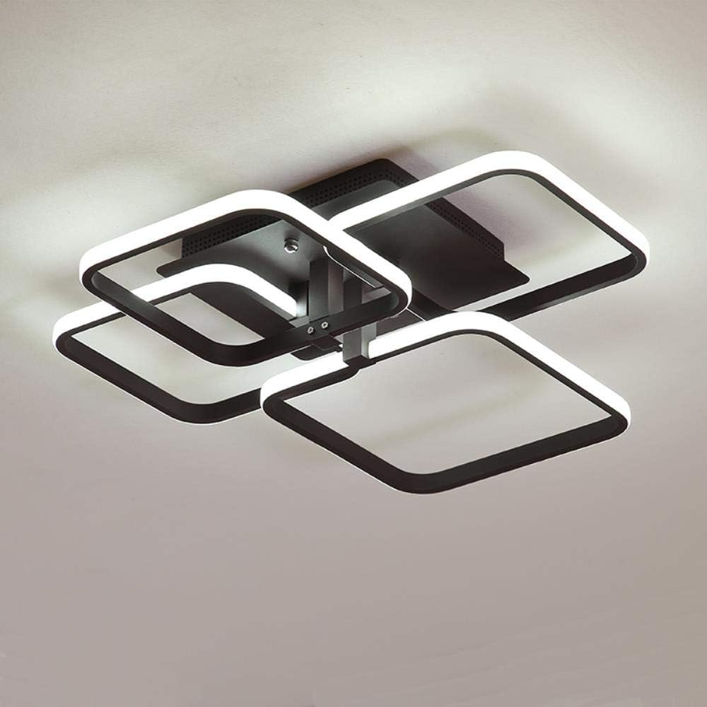 42W LED ceiling light, Modern 4000k modern ceiling light with 4 squares 3780 lm neutral light chandelier for living room, bedroom, corridor, office - Image 2