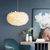 EXCLUZO Novelty Feather Pendant Ceiling Light LED Hanging Lamp Minimalist DIY Decor