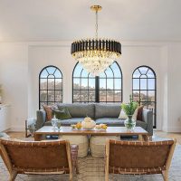 600MM Black & Gold Living room chandelier | 9Bulb Chandelier
