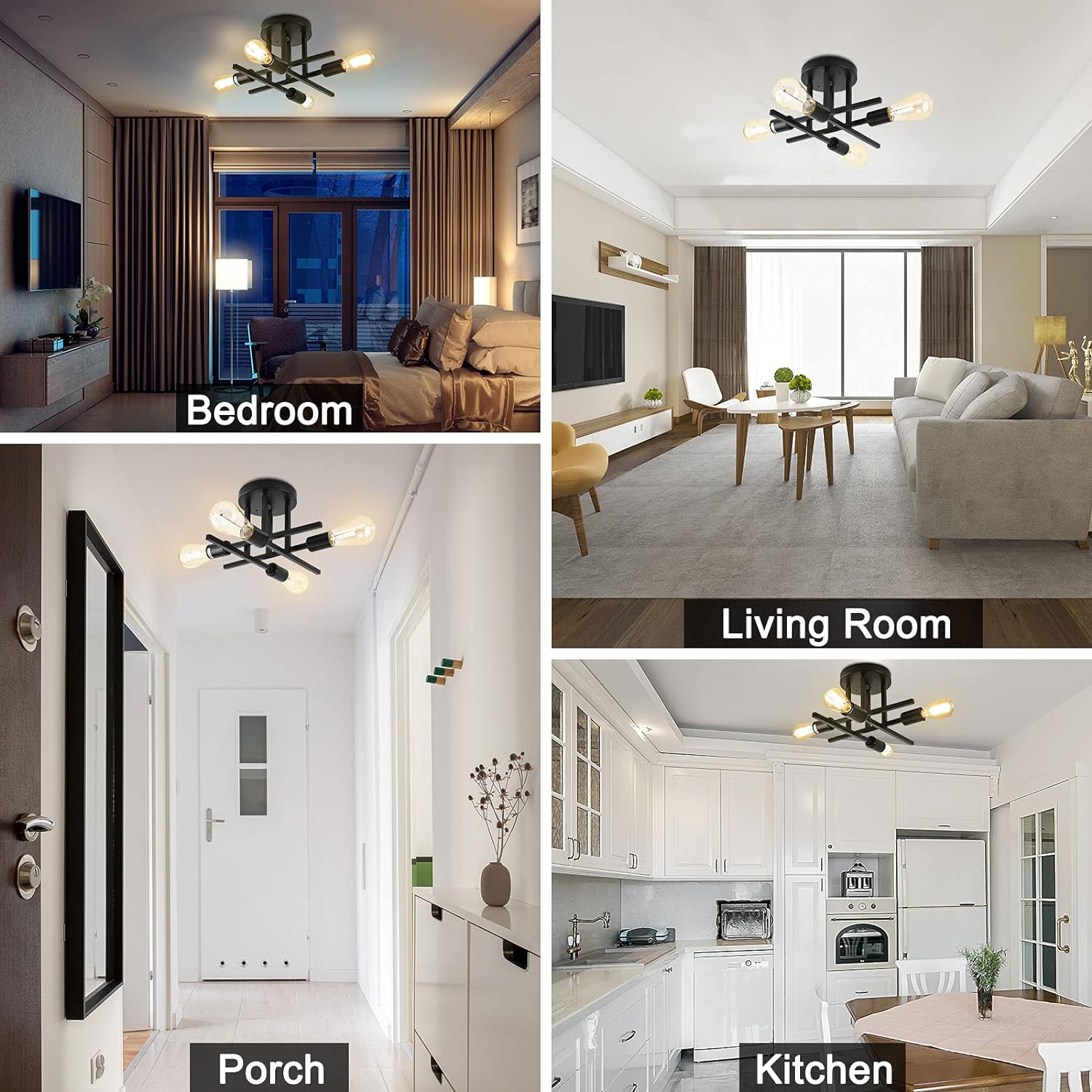 TALCUS Pendant Simple 4 bulb Chandelier light - Image 9