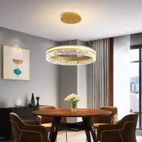Round Pendant Lighting 1 Ring Ø50cm Modern LED Chandelier 50W Gold Hanging Light Fixtures