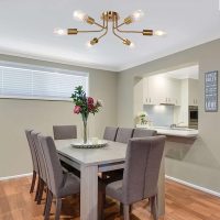 6bulb sputnik chandelier light|Gold & Black