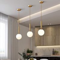 Nordic White Ball pendant chandelier light | Black & Gold
