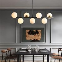 6bulb Glass Island Ceiling Chandelier Light