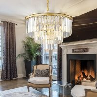 TFCFL Gold Crystal Chandelier Light