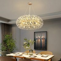 Crystal dandelion chandelier, creative dandelion gold firework chandelier 8 light