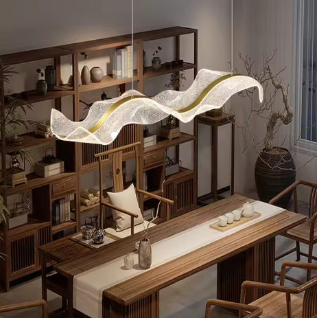 Designer Modern Art Ribbon Chandelier Trichromatic Light - Image 4