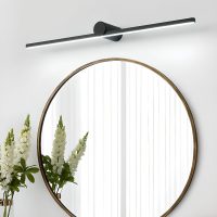 3 Color Light Rectangular Down Bathroom Vanity Light for Entryway with Shade Integrated LED, Silica Gel Shade, 20", White, 220V-240V