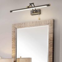 TYhogar LED 8W Black Picture Light with Swivel Lamp Head Wall Sconce Pull Switch 3000K IP44 Mirror Lamps