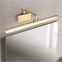 Wall Lamp Bathroom Simple Golden Vanity Table Waterproof Fog Dresser Makeup Lighting Mirror Cabinet Lamp LED Mirror Light (Color : White Light, Size : 61CM)..
