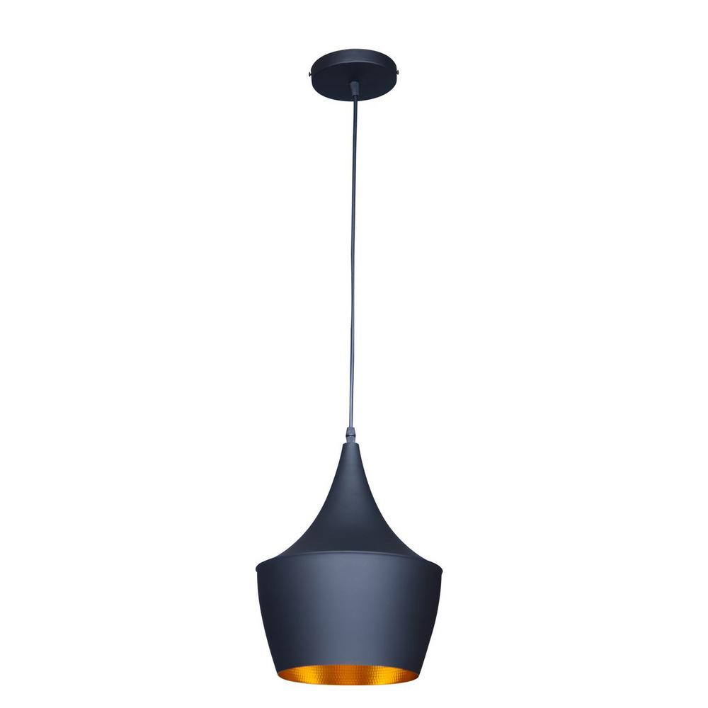 ASHES Ceiling Pendant Light, Industrial V-intage Black Gold Pendant Lamp - Image 5