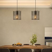 Cylindrical Metal Cage Pendant light