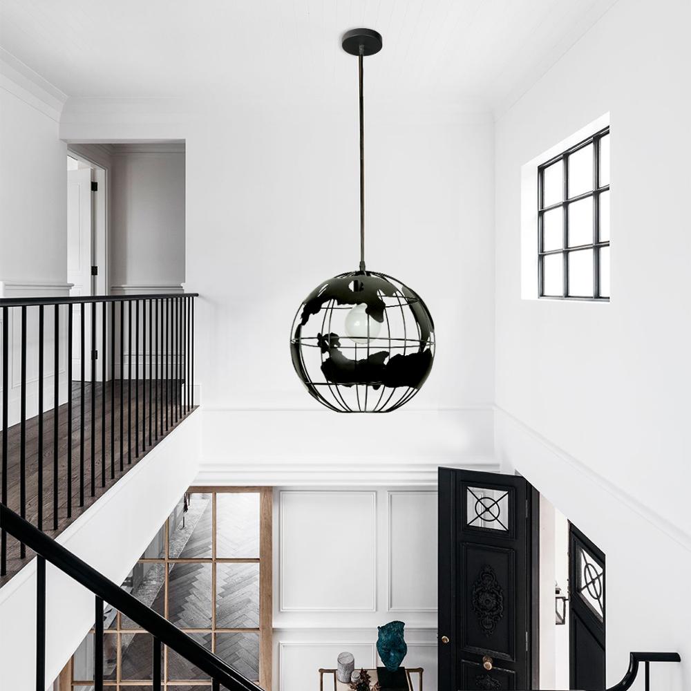 Modern world globe map pendant
