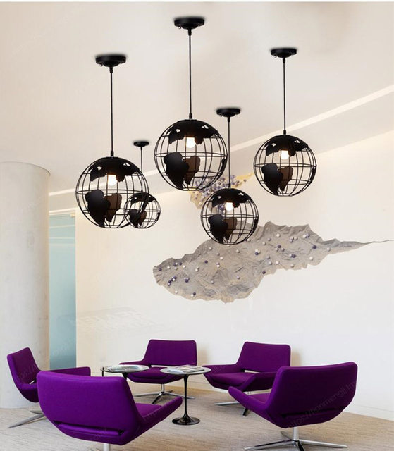 Loft Modern World Map Globe Pendant Light - Image 2