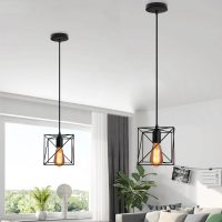 Industrial Square Metal cage pendant light