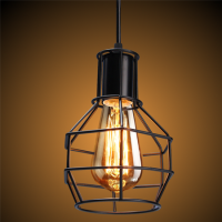 Metal cage pendant light - 1pc pendant