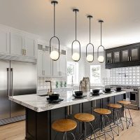 Black oval Pendant light