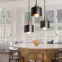 Elksdut Black Pendant Light E27 Light, Aluminium Hanging Ceiling Light