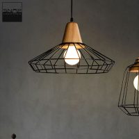 Metal wood pendant light