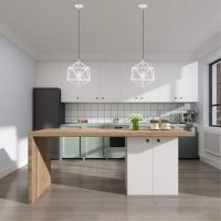 Geometric Metal Shade White Finish Pendant Light