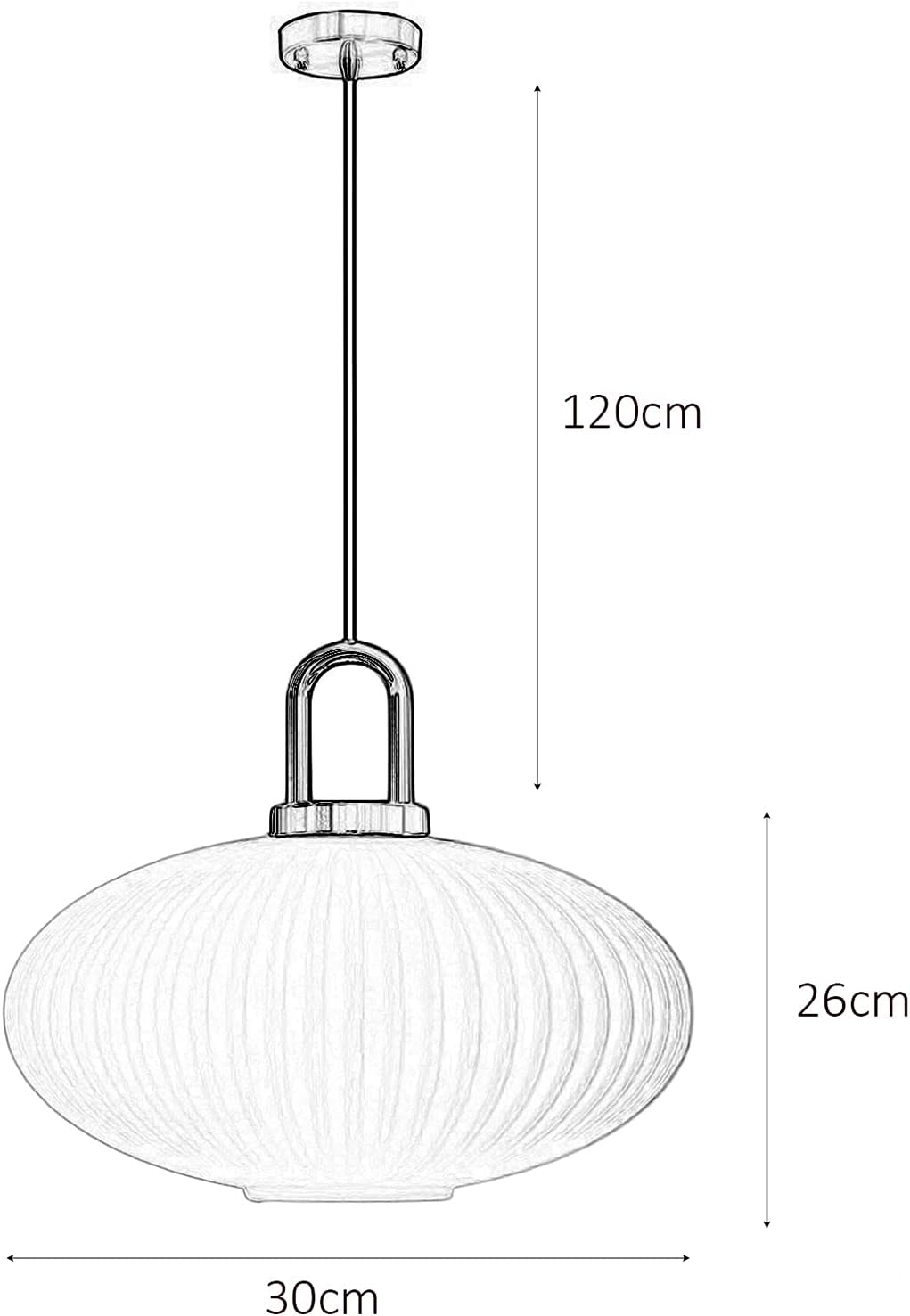 Debbte Industrial Vintage Pendant Lighting with Ribbed Glass Lamp Shade and Bronze Finish, (Transparent, 11.8") - Image 4