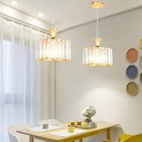 Gold Striped Glass Pendant Light |Crystal Kitchen Island Drop Lamp Spotlight| Hanging Lamp Dining Room Light Fixture, Chandelier For Living Room Hallway