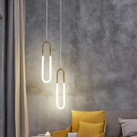 Geometric oval LED pendant light