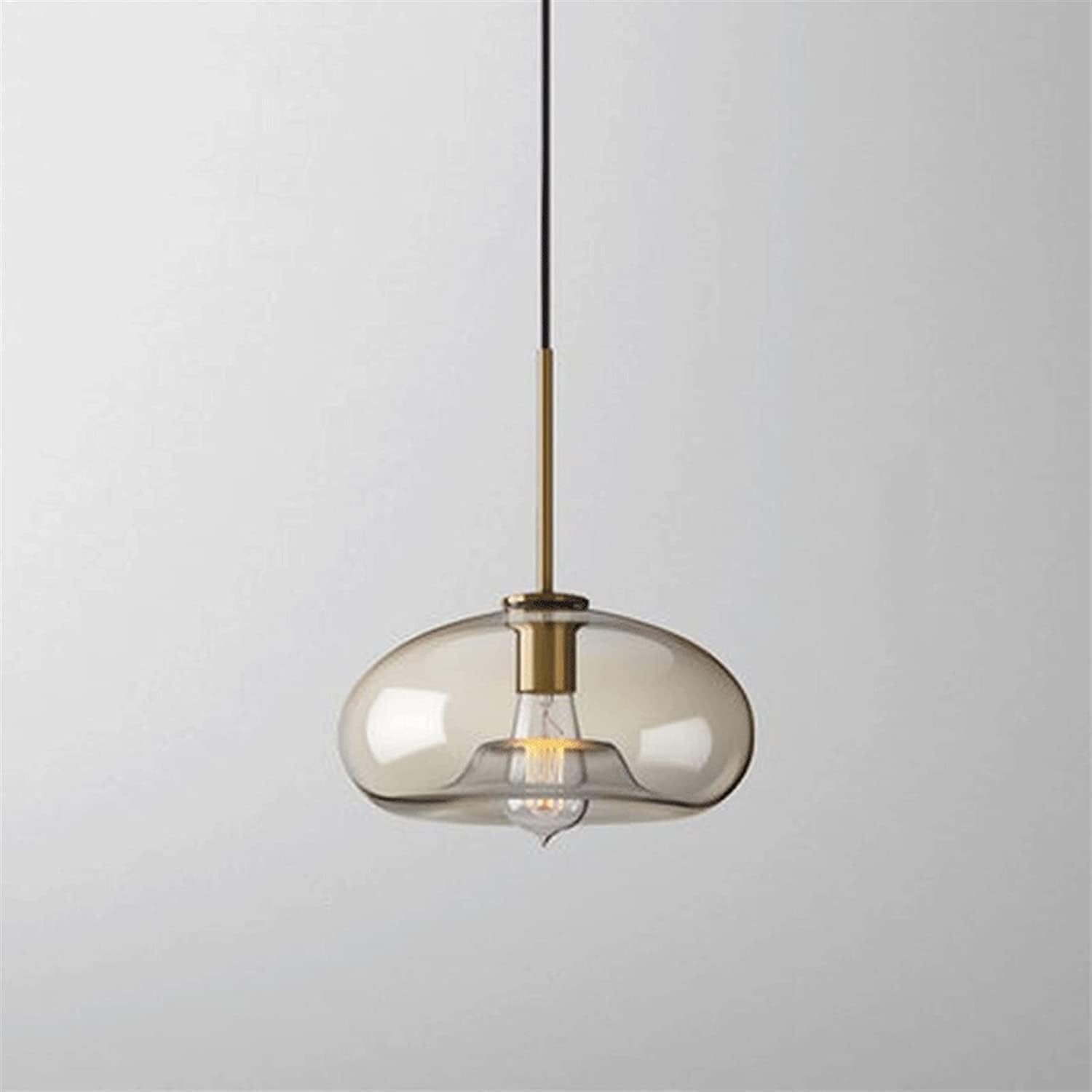 LED Modern Pendant Light, Pendant Lights Creative Glass Pendant Light Industrial Metal Base Clear Glass Round Ball Shade Hanging Lamp - Retro Loft Ceiling Lights - Image 3