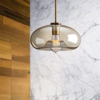 LED Modern Pendant Light, Pendant Lights Creative Glass Pendant Light Industrial Metal Base Clear Glass Round Ball Shade Hanging Lamp - Retro Loft Ceiling Lights