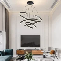 Modern chandelier Modern 3 ring LED Chandelier |Black adjustable LED chandelier