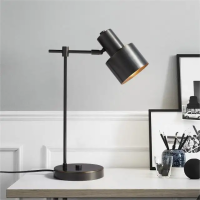 Adjustable Bedroom Bedside Table Lamp Art Black Gold Living Room Dining Room Iron E27 Table Light modern restaurant home deco