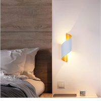 0 W Spiral Outdoor Wall Lamp - Metal 3000 K Warm White - LED Wall Light for Bar, Bedroom, Kitchen (White)