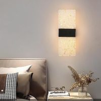 Black 12W Up Down Wall Lights Acrylic LED Gold Wall Lamp Indoor Chrome Black