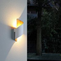 Simple Cylindrical Shape up and Down Light Golden Inner Wall Sconce Warm Light