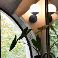 Black Ball Fitting wall light
