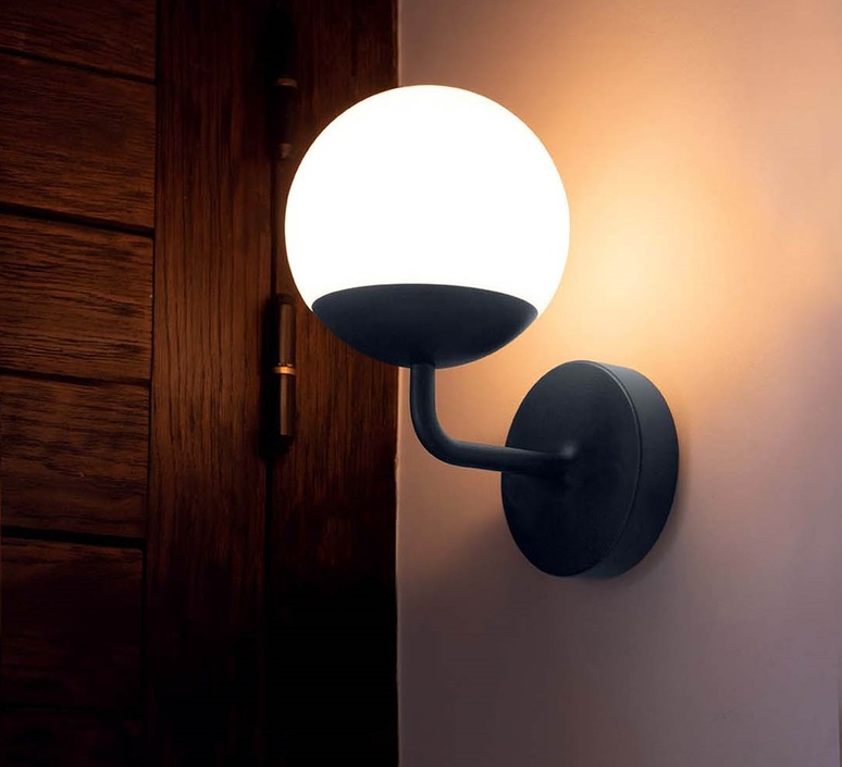 Black Ball Fitting wall light - Image 2