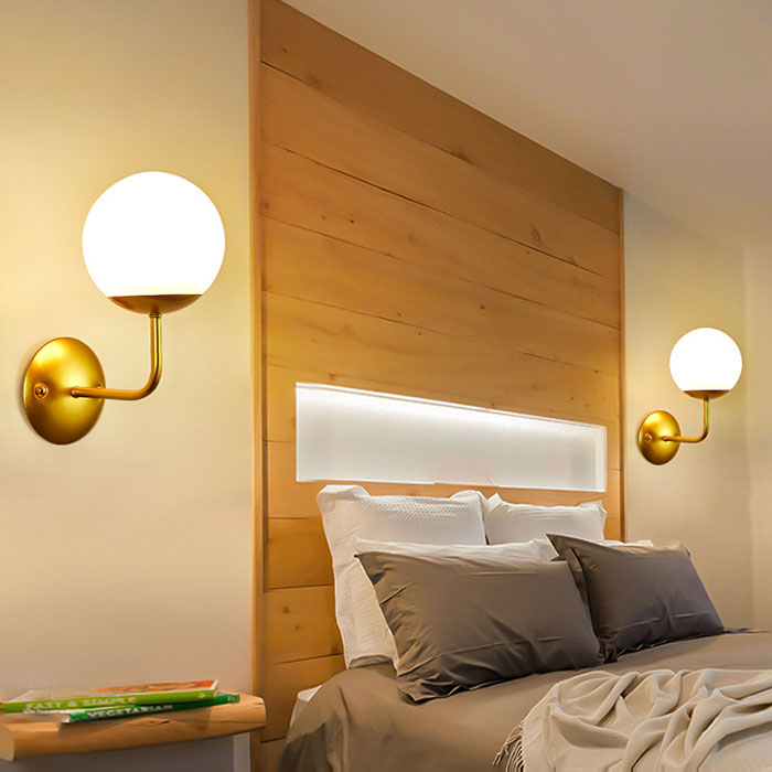 Gold Ball Fitting wall light