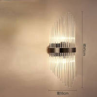 Black Indoor Hallway Crystal 2 bulb wall light