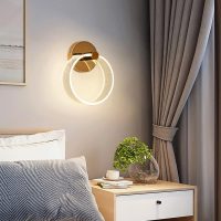 High LED Gold Ring Wall Light