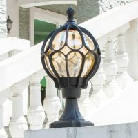 Outdoor Retro Globe  Waterproof LED  Gate Pillar Lamp