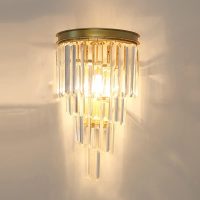 Modern Crystal Gold Wall Lights 2-Lights 4-Tiers Crystal E14 Bulb
