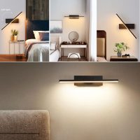 Bedroom bedside wall lamp rotatable adjustable angle indoor LED lighting aluminum simple strip wall lamp