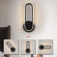 LED Wall Sconce Modern Wall Light 12W Wall-Mounted Lamp, 12W Metal Wall Lamps Nordic Indoor Wall Sconces Rotatable Wall Lights for Living Room Bedroom Stairs, 3 Color Temp