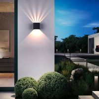 Bedroom Wall Lights, Wall Sconces, Square Matte Finish Aluminum Up and Down Light