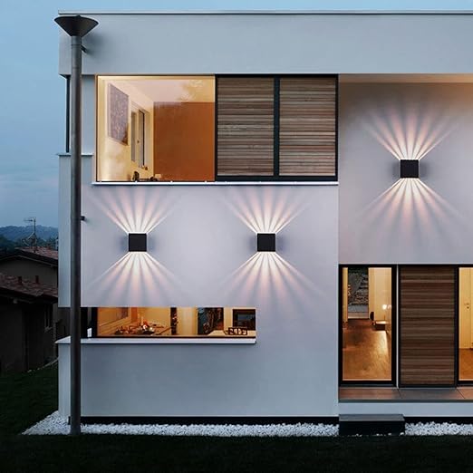 Modern Black Square Outdoor Wall Lights - Image 3