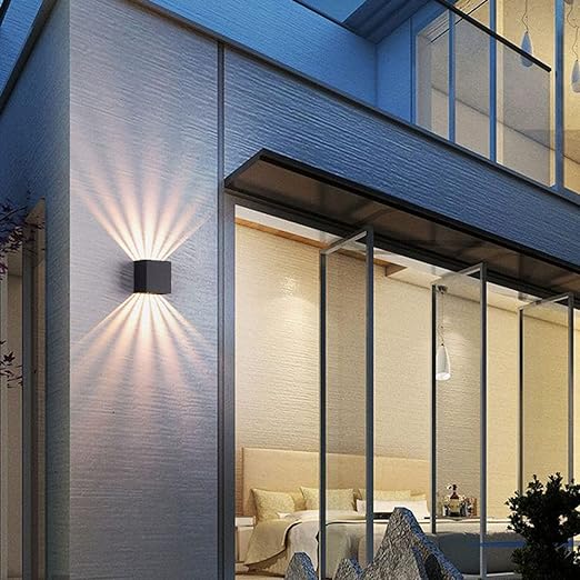 Modern Black Square Outdoor Wall Lights - Image 2