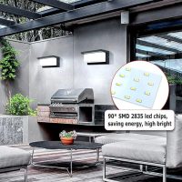 Glighone 12W Led Wall Light Outside LED Wall Sconce IP65 Waterproof Bulkhead Lights Exterior Wall Lighting Fixture Cool White Outdoor Wall Lamp for Patio Balcony Gara