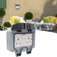 Waterproof Twin Socket | Design Outdoor Plug Housing 220V Without Hole Outdoor Protective Plug Housing Outdoor Waterproof Socket Housing for Hotels for Construction Sites