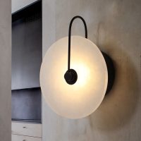 Modern Indoor LED Wall Lamp for Home Restaurant Bedroom Corridor Circular Marble Design for Living Room Application