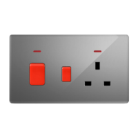 13A Cooker Socket Grey Tempered Glass Panel Socket